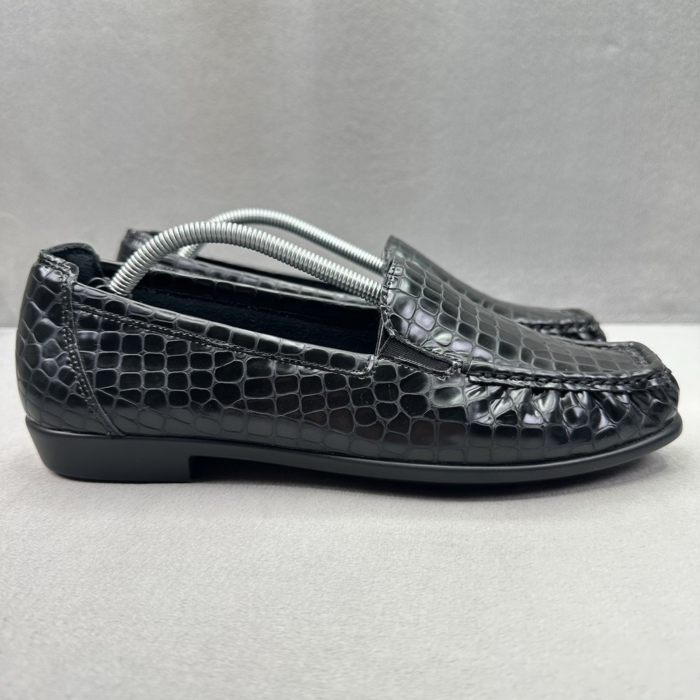 SAS Joy Womens Size 9 (M) Casual Loafers Shoes Black Croc Patent Leather Comfort